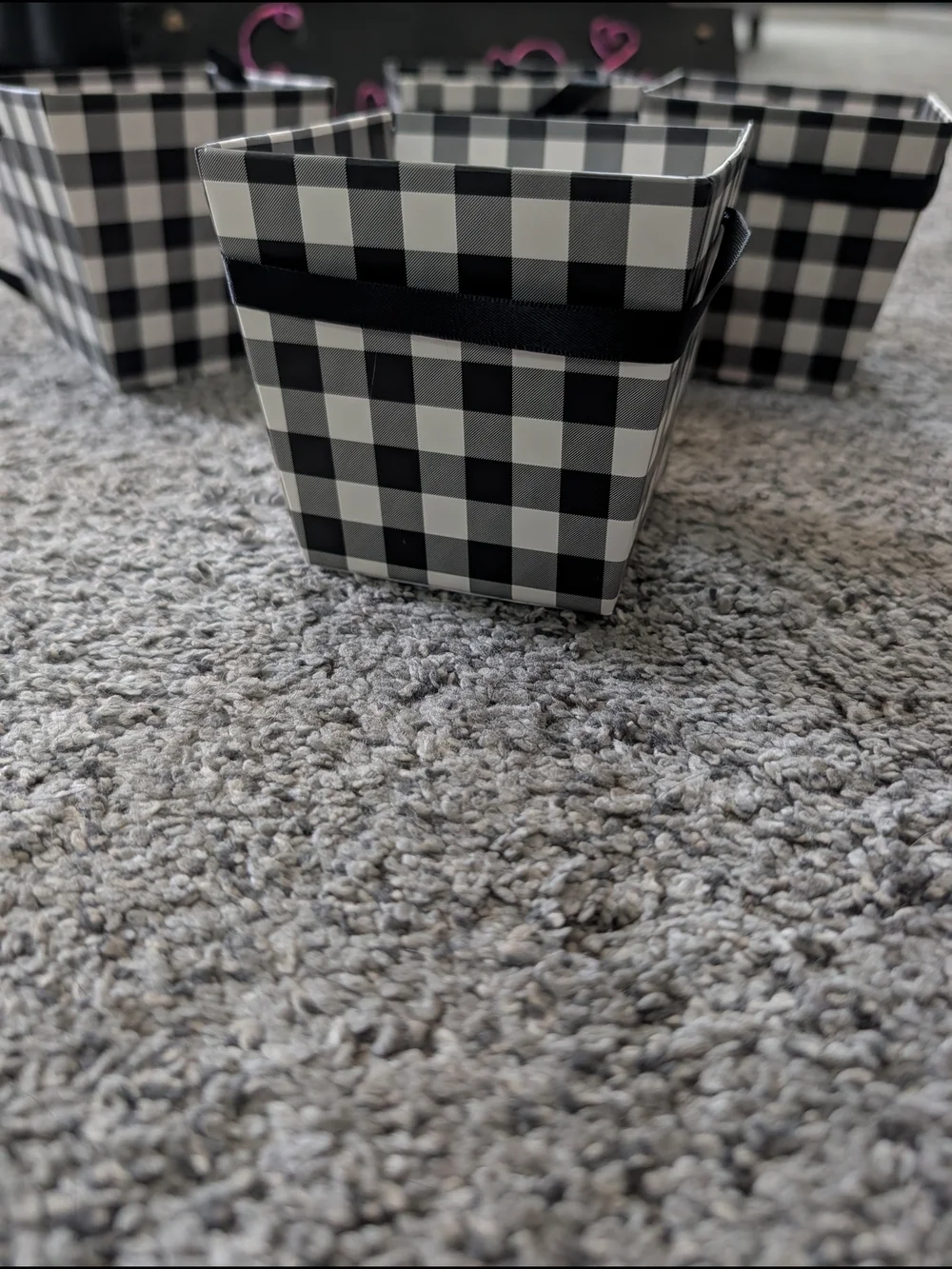 Nwt Buffalo Check Square Gift Boxes - Set of 4